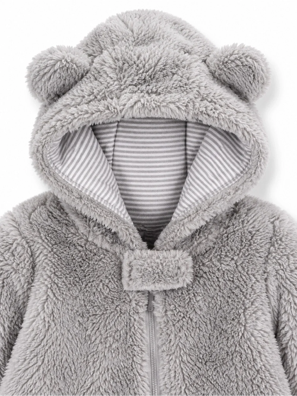 🆕 Carter’s Baby Teddy Fleece Bear Ear Hooded Bunting NWT NB 3M 9M